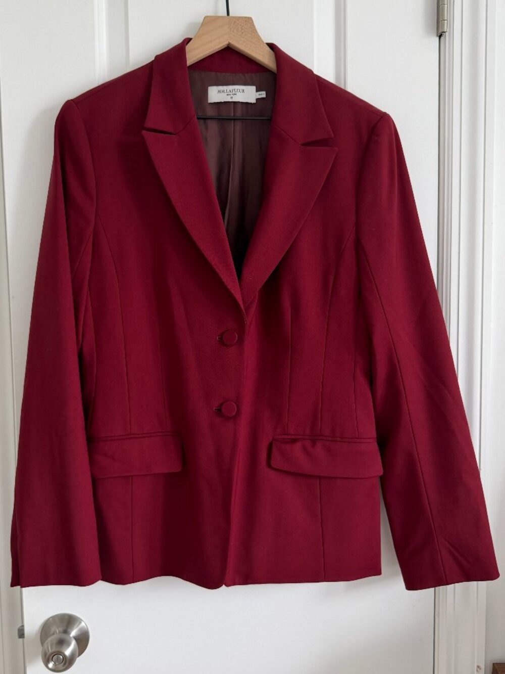 MM.LaFleur Burgundy Tailored Blazer - Picture 6 of 15